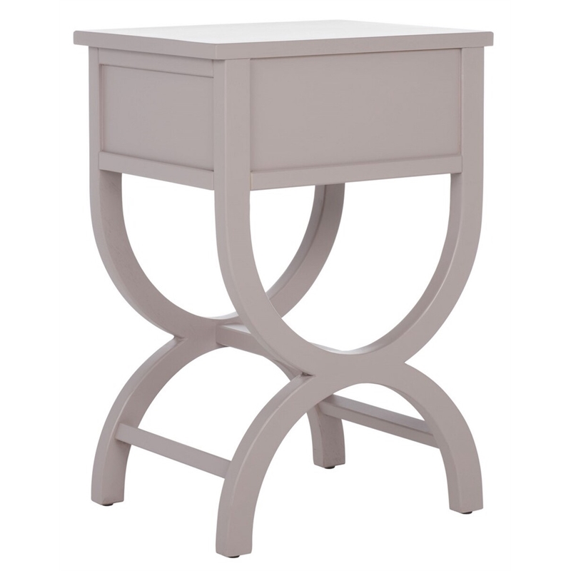 Safavieh Maxine Pine Wood Accent Table With Storage Drawer in Gray Mauve