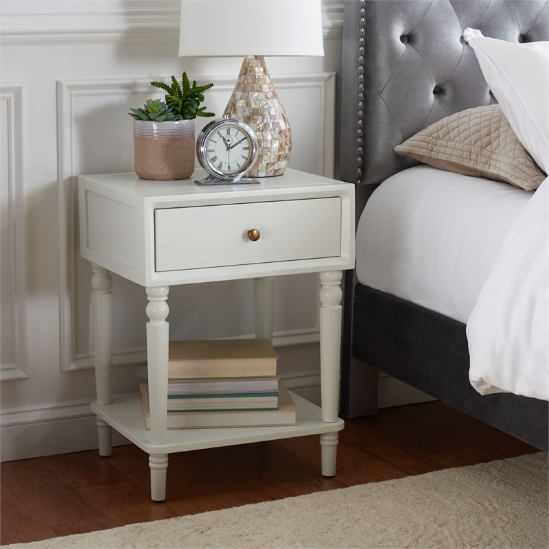 safavieh siobhan wooden accent table with storage drawer in white
