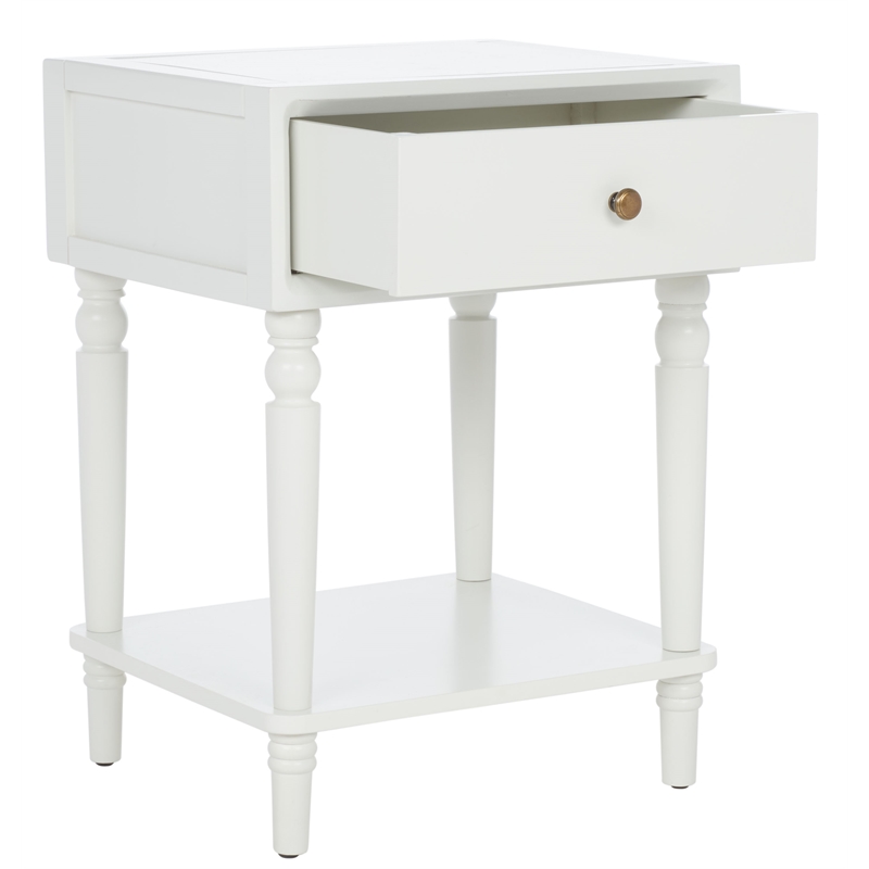safavieh siobhan wooden accent table with storage drawer in white