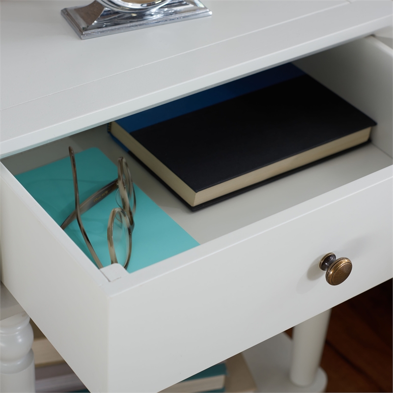 safavieh siobhan wooden accent table with storage drawer in white