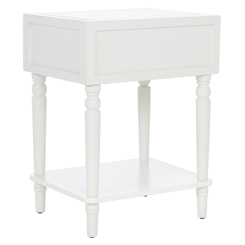 safavieh siobhan wooden accent table with storage drawer in white