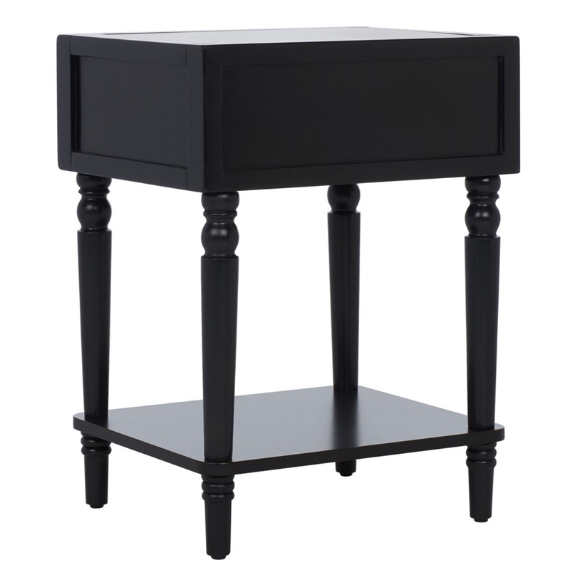 Safavieh Siobhan Wood Accent Table With Storage Drawer in Black