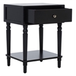 Safavieh Siobhan Wood Accent Table With Storage Drawer in Black