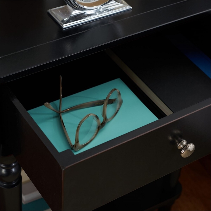 Safavieh Siobhan Wood Accent Table With Storage Drawer in Black