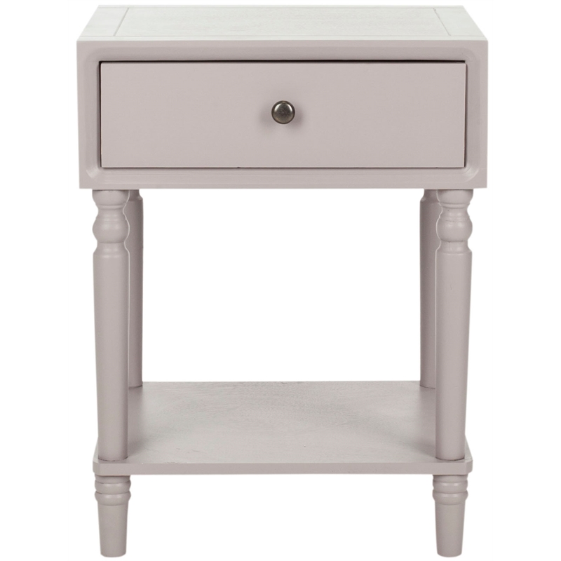 Safavieh Siobhan Wood Accent Table With Storage Drawer in Gray Mauve