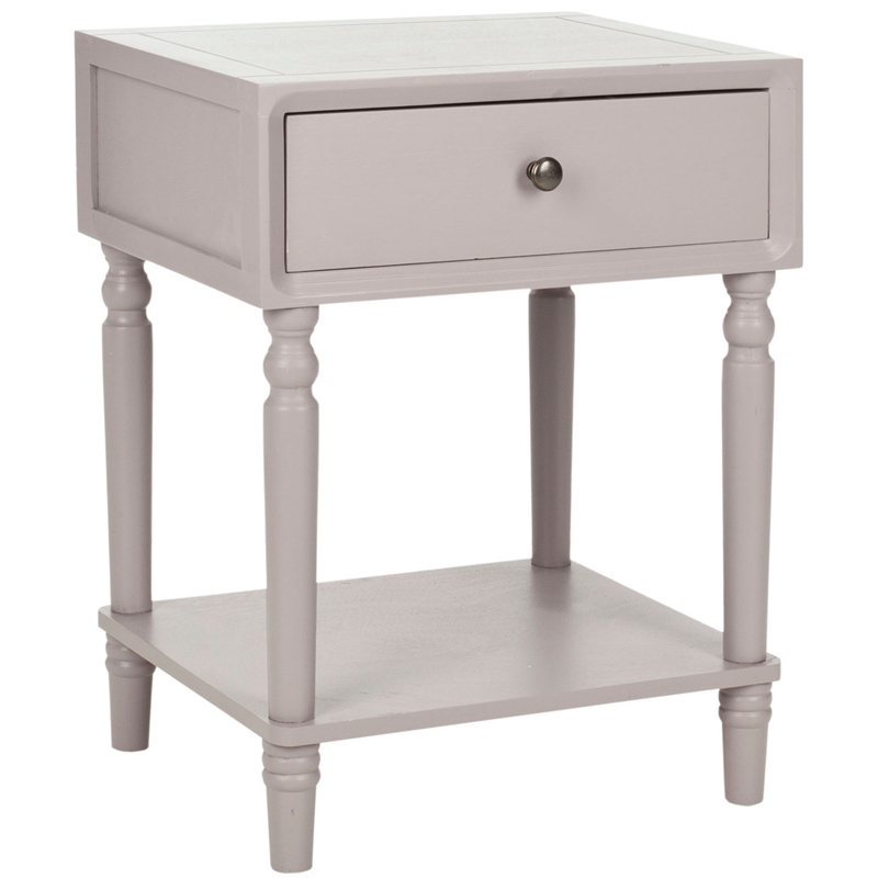 Safavieh Siobhan Wood Accent Table With Storage Drawer in Gray Mauve