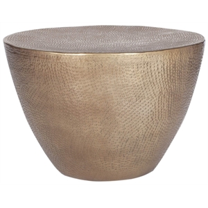 Safavieh Myrtis Round Metal Accent Coffee Table in Brass
