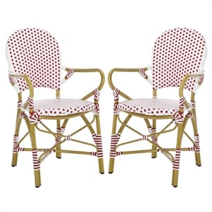 Safavieh Hooper Indoor-Outdoor Stacking Armchair in Red/White
