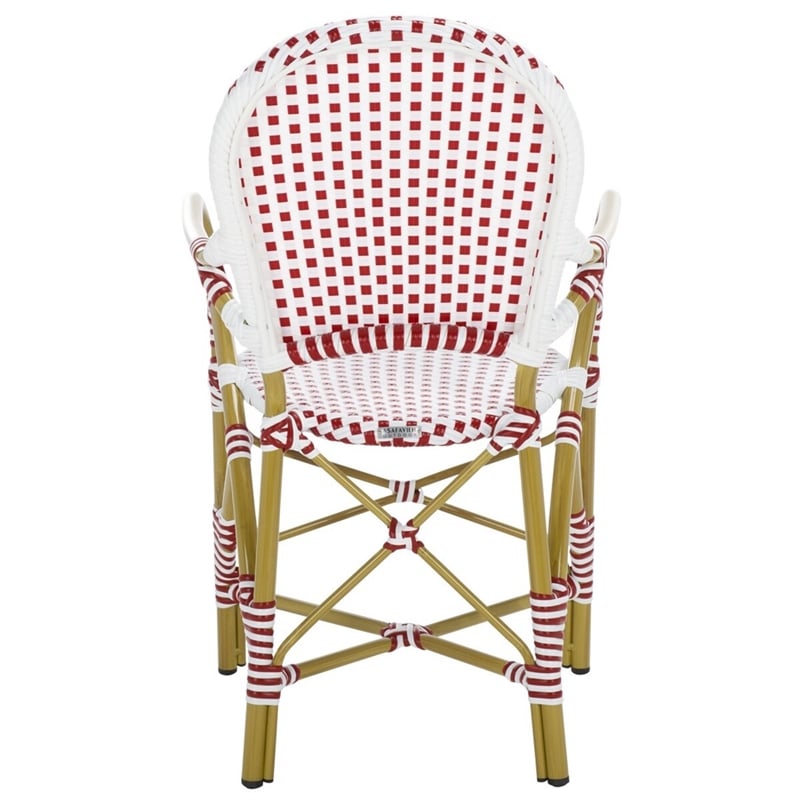 Safavieh Hooper Indoor-Outdoor Stacking Armchair in Red/White