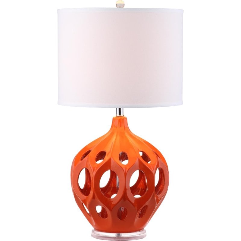 Safavieh Regina Ceramic Table Lamp in Orange and White