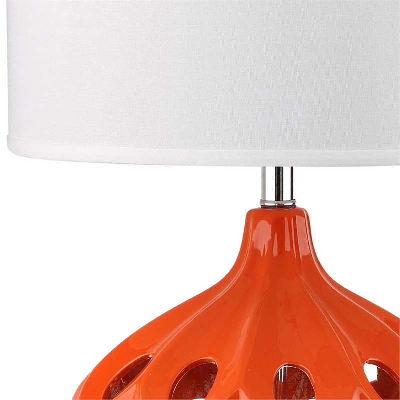 Safavieh Regina Ceramic Table Lamp in Orange and White