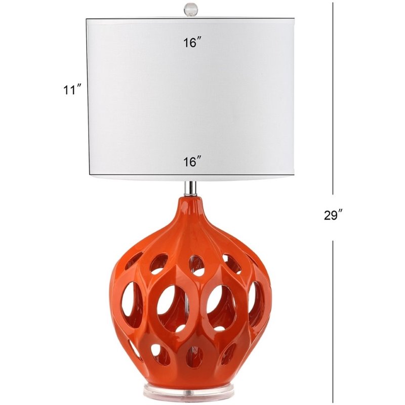 Safavieh Regina Ceramic Table Lamp in Orange and White