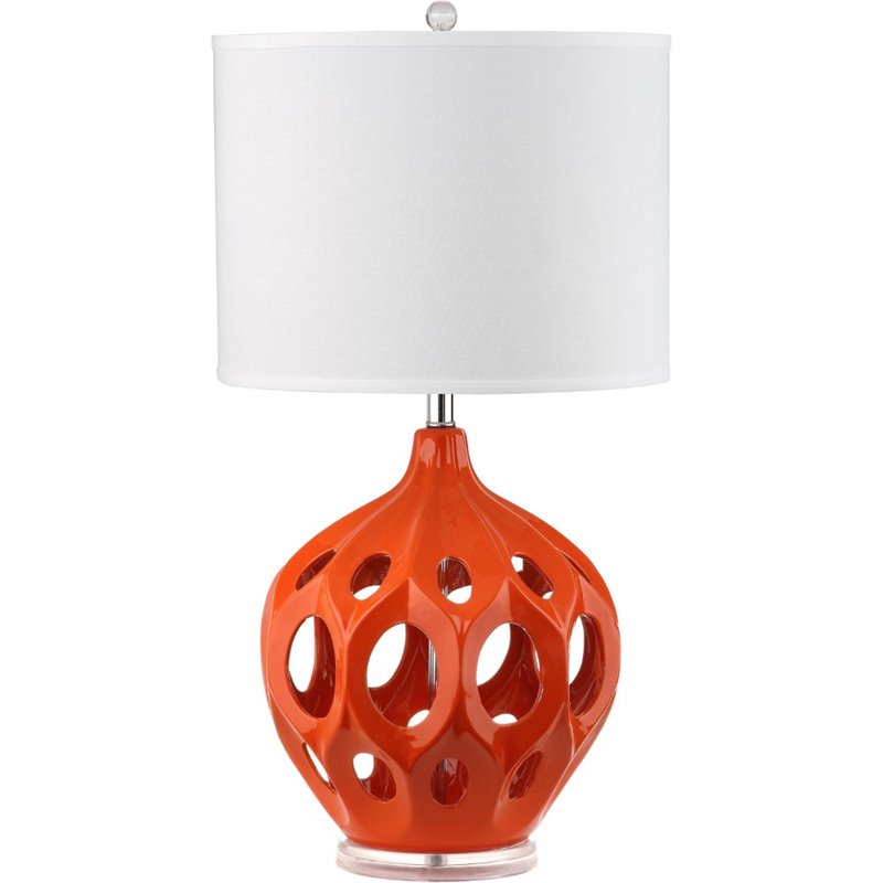 Safavieh Regina Ceramic Table Lamp in Orange and White