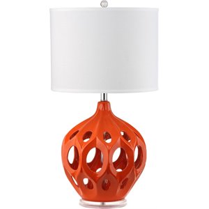 Safavieh Regina Ceramic Table Lamp in Orange and White