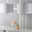Safavieh Bottle Glass Table Lamp in Silver and Off White (Set of 2)