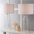 Safavieh Bottle Glass Table Lamp in Silver and Off White (Set of 2)