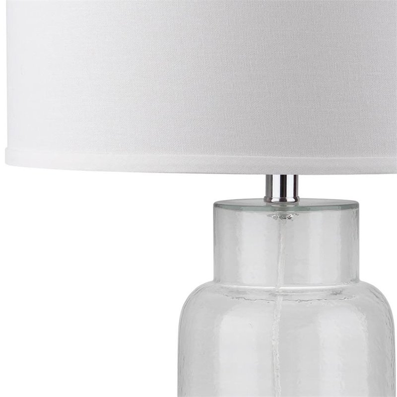 Safavieh Bottle Glass Table Lamp in Silver and Off White (Set of 2)