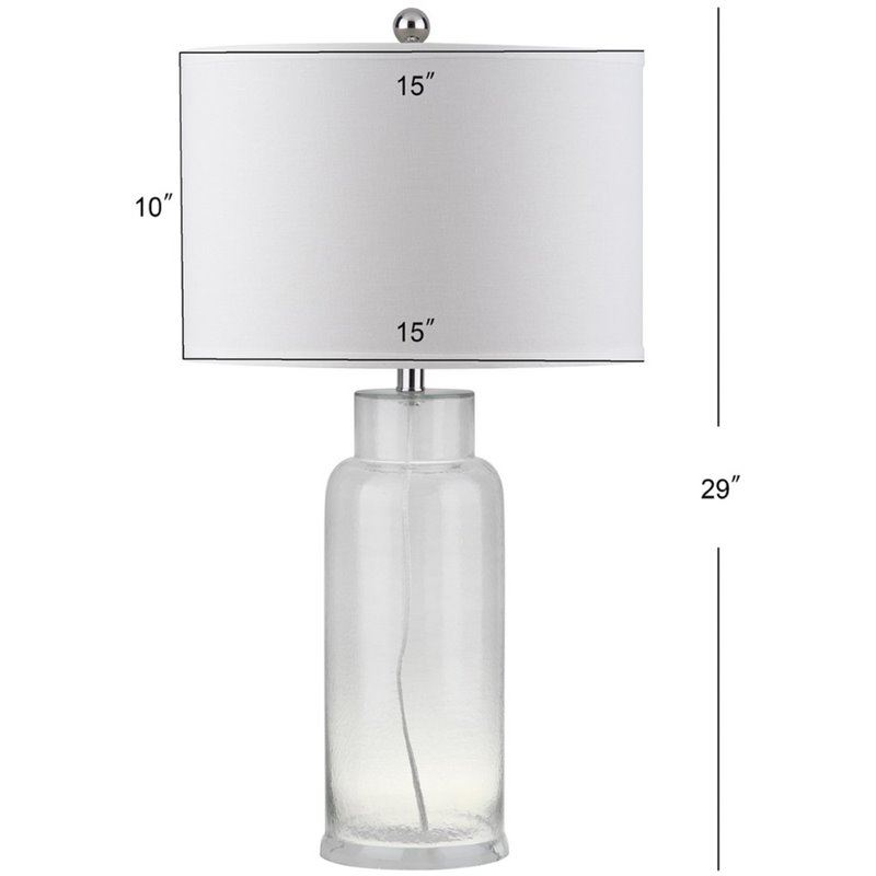 Safavieh Bottle Glass Table Lamp in Silver and Off White (Set of 2)