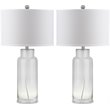 Safavieh Bottle Glass Table Lamp in Silver and Off White (Set of 2)