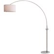 Safavieh Mira Arc Floor Lamp in Shine Nickel and Off White