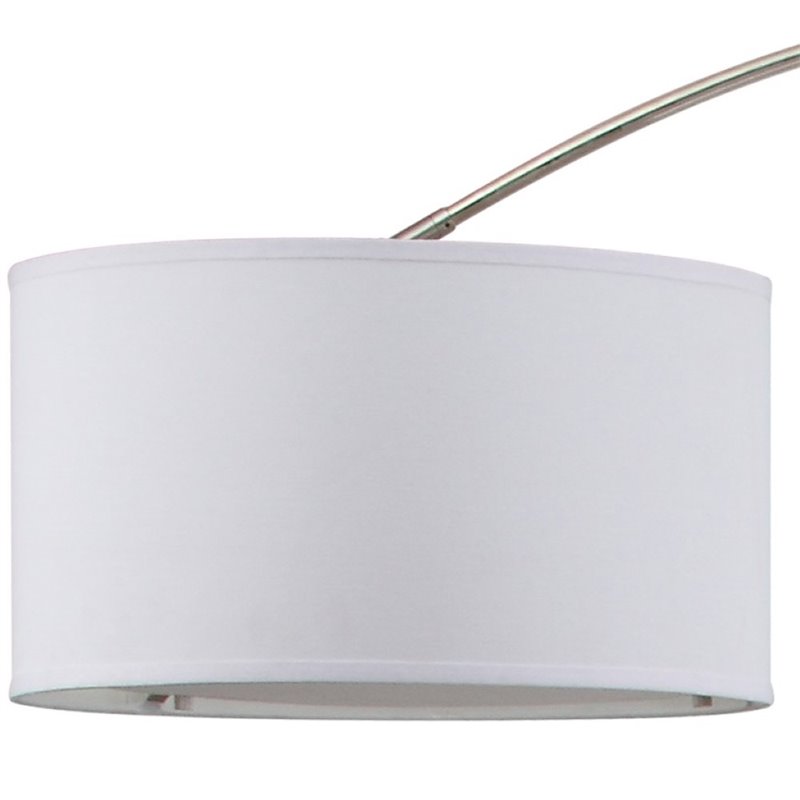 Safavieh Mira Arc Floor Lamp in Shine Nickel and Off White