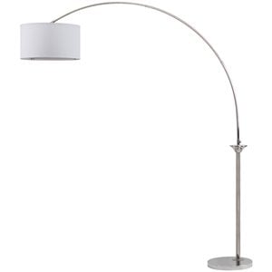 Safavieh Mira Arc Floor Lamp in Shine Nickel and Off White