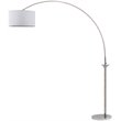 Safavieh Mira Arc Floor Lamp in Shine Nickel and Off White