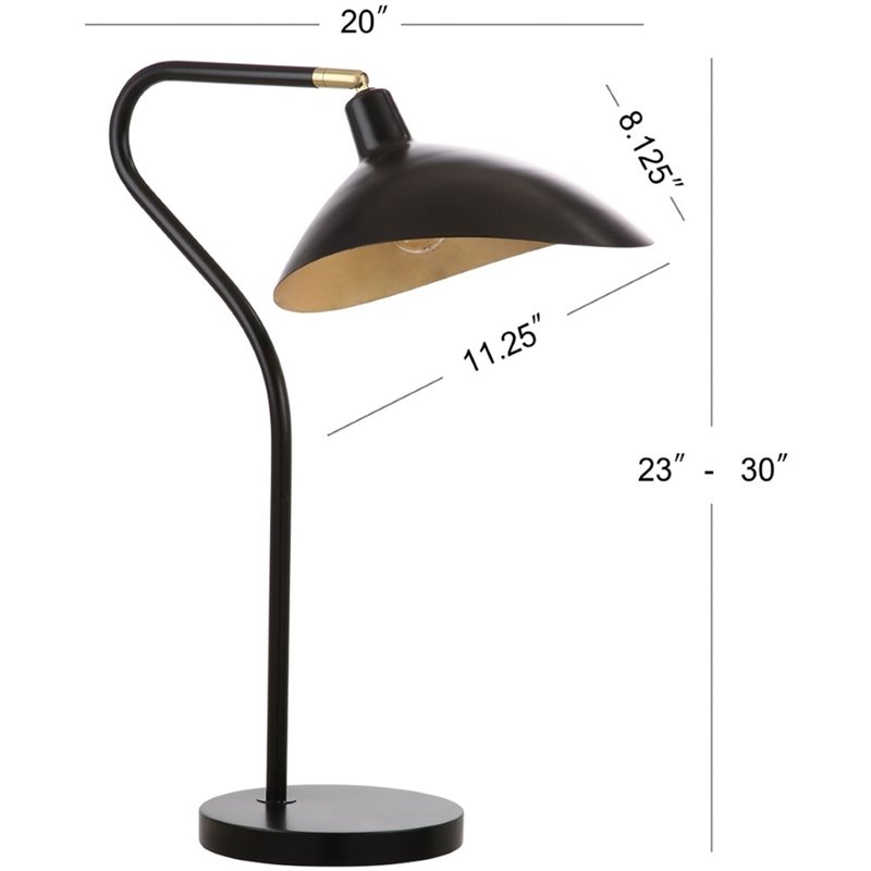 Safavieh Giselle Metal Table Lamp in Black and Gold
