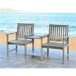 Safavieh Brea Solid Wood Twin Seat Bench in Gray
