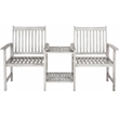 Safavieh Brea Solid Wood Twin Seat Bench in Gray