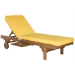 Safavieh Newport Chaise Lounge Chair With Side Table in Natural / Yellow