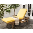 Safavieh Newport Chaise Lounge Chair With Side Table in Natural / Yellow