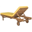 Safavieh Newport Chaise Lounge Chair With Side Table in Natural / Yellow