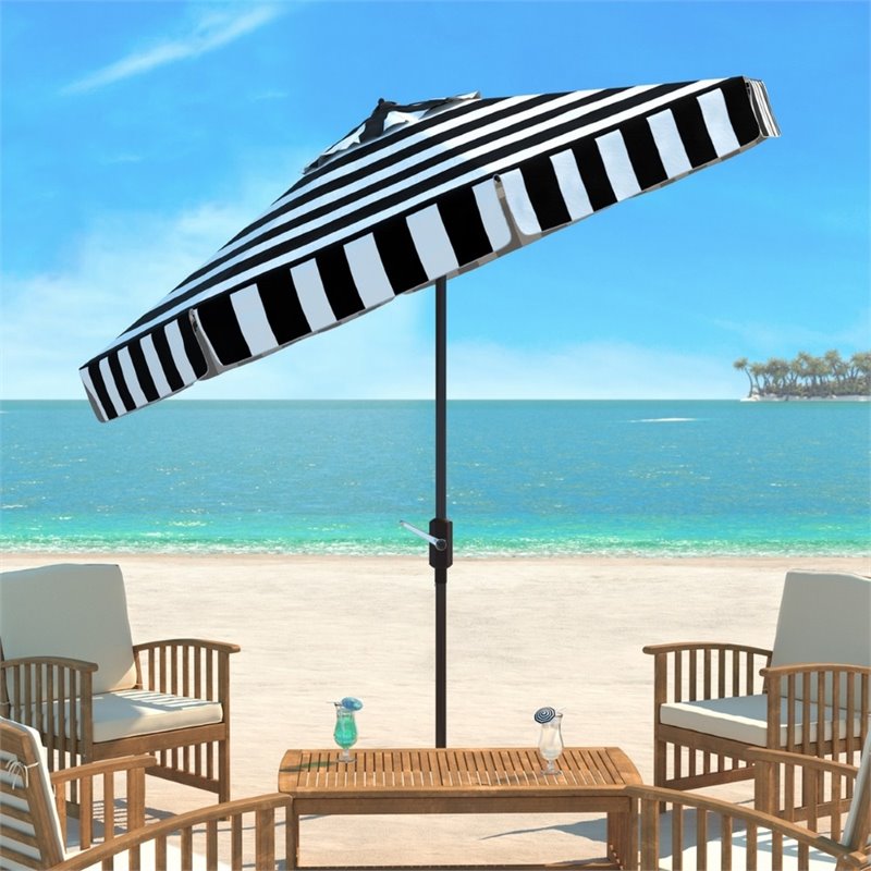 Safavieh Elsa Patio Umbrella in Black and White