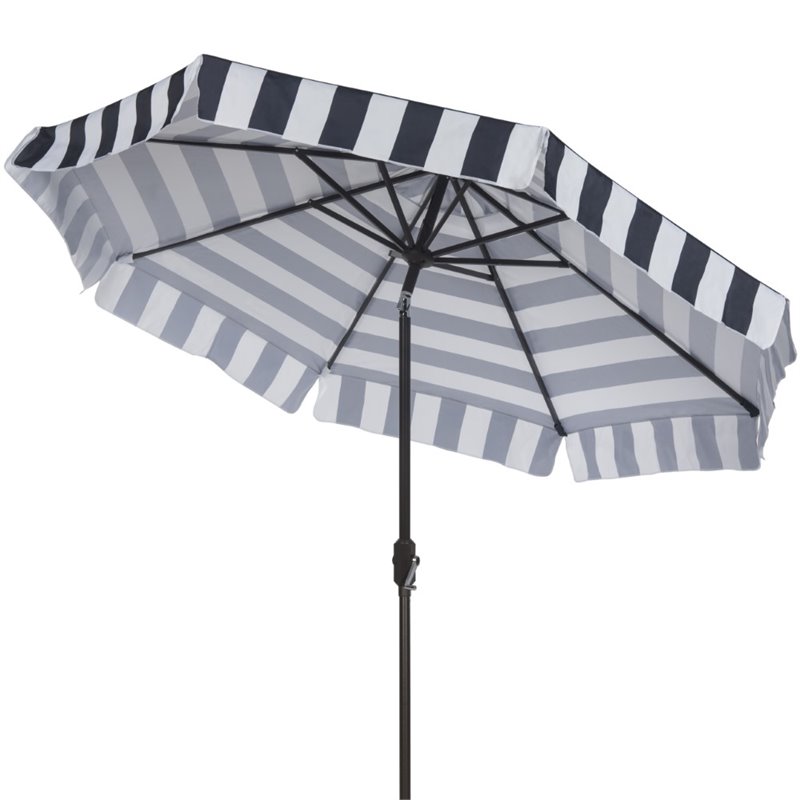 Safavieh Elsa Patio Umbrella in Navy and White