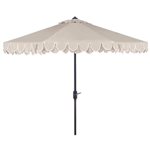 Safavieh Elegant Valence Patio Umbrella in Beige and White