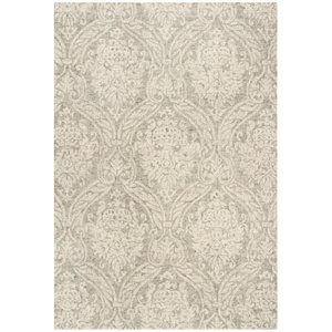 Safavieh Abstract 6' x 9' Hand Tufted Wool Rug in Gray and Ivory