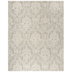 Safavieh Abstract 8' x 10' Hand Tufted Wool Rug in Gray and Ivory