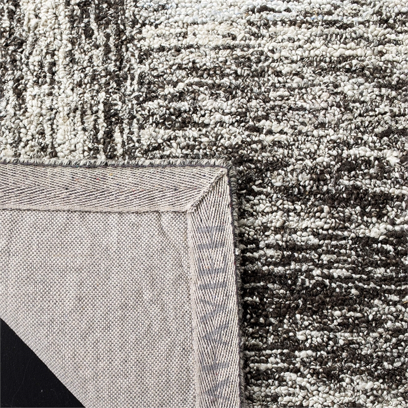 Safavieh Abstract 8' x 10' Hand Tufted Wool Rug in Ivory and Charcoal