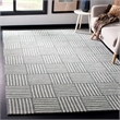 Safavieh Abstract 8' x 10' Hand Tufted Wool Rug in Ivory and Dark Gray