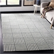 Safavieh Abstract 6' x 9' Hand Tufted Wool Rug in Blue and Gray