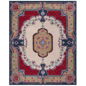 Safavieh Bellagio 2'6&quot x 4' Hand Tufted Wool Rug in Ivory and Pink