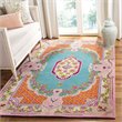 Safavieh Bellagio 4' x 6' Hand Tufted Wool Rug in Blue and Pink
