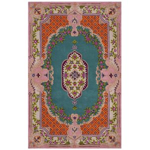 Safavieh Bellagio 5' x 8' Hand Tufted Wool Rug in Blue and Pink