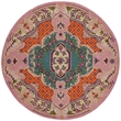 Safavieh Bellagio 5' Round Hand Tufted Wool Rug in Blue and Pink