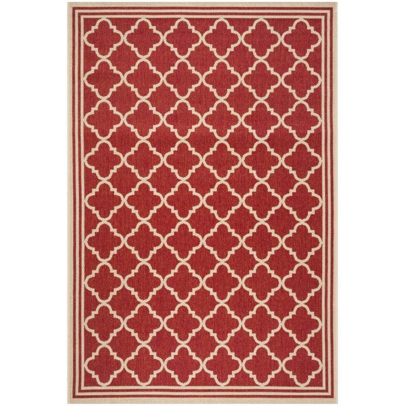 Safavieh Linden 100 4' x 6' Rug in Red and Creme