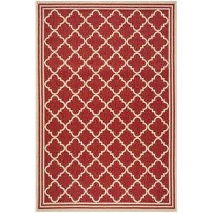 Safavieh Linden 100 4' x 6' Rug in Red and Creme