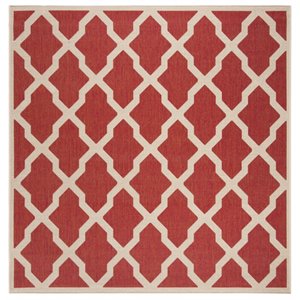 Safavieh Linden 100 6'7&quot Square Rug in Red and Creme
