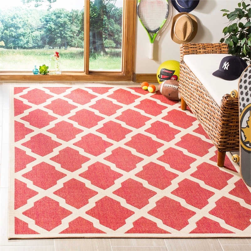 Safavieh Linden 100 9' x 12' Rug in Red and Creme