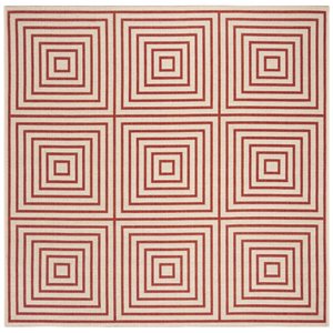 Safavieh Linden 100 6'7&quot Square Rug in Red and Creme
